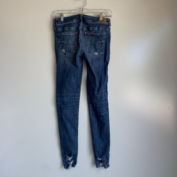 AEO Super Stretch X Destroyed Ripped Jeggings Jeans Size 4 - Picture 4 of 9